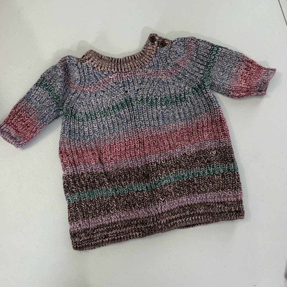 GAP Multi-Color Knit Kids Dress - Pink, Brown, Green, Blue